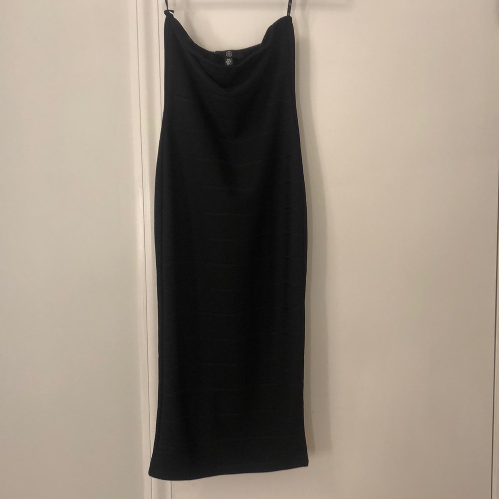 Missguided Bandage Bandeau Black Dress